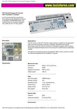 Page: KFT-104/105 Compact 19