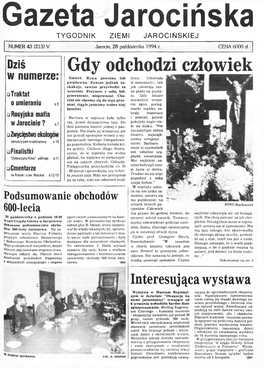 Gazeta Jarocińska TYGODNIK ZIEMI JAROCIŃSKIEJ
