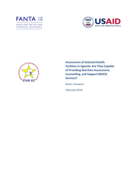 Assessment of Selected Health Facilities in Uganda: Are They Capable of Providing Nutrition Assessment, Counselling, and Support (NACS) Services?