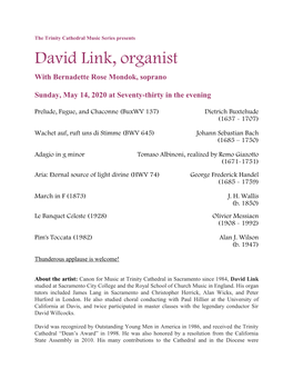 Link Organ Concert Program