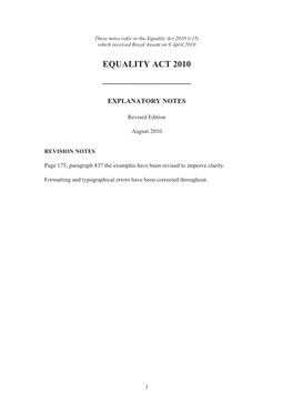 Equality Act 2010 ——————————