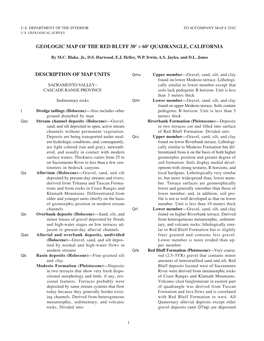Geologic Map of the Red Bluff 30' × 60' Quadrangle, California
