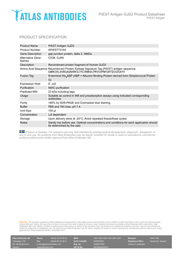 PRODUCT SPECIFICATION Prest Antigen GJD2 Product Datasheet