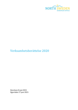 2020 Verksamhetsberättelse