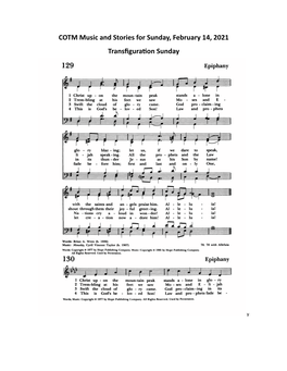 COTM Feb 14 2021 Music and Hymn Stories