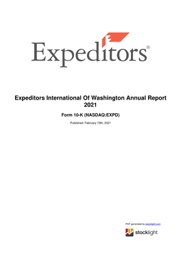 Expeditors International of Washington Annual Report 2021