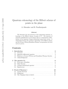 Arxiv:Math/0411210V2 [Math.AG] 15 Apr 2008 Quantum Cohomology Of