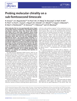 Probing Molecular Chirality on a Sub-Femtosecond Timescale R