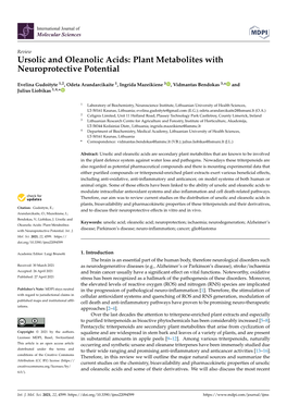 Ursolic and Oleanolic Acids: Plant Metabolites with Neuroprotective Potential