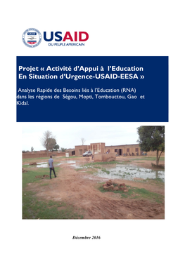 Activité D'appui À L'education En Situation D'urgence-USAID-EESA
