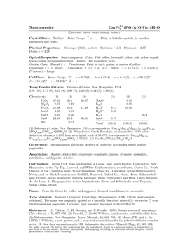 Xanthoxenite Ca4fe (PO4)