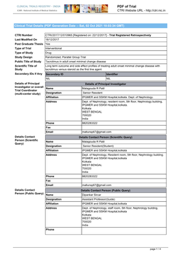 CTRI Trial Data