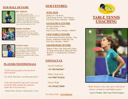Table Tennis Coaching
