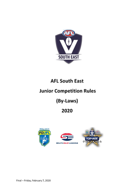 Aflse Junior Competition Rules 2