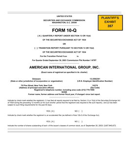 PX-357: 11/14/2003 American International Group, Inc. Form 10-Q