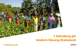 J Sainsbury Plc Modern Slavery Statement