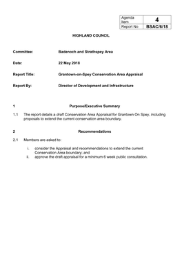 Grantown-On-Spey Conservation Area Appraisal