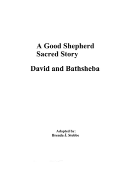 A Good Shepherd Sacred Story David and Bathsheba