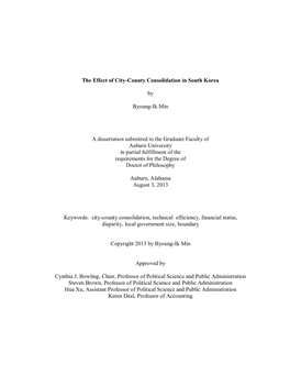 The Effect of City-County Consolidation in South Korea.Pdf