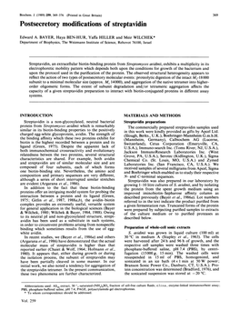 Postsecretory Modificationsof Streptavidin