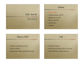 CSS / Decss Outline What Is CSS?