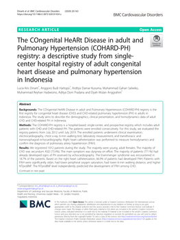 The Congenital Heart Disease in Adult and Pulmonary Hypertension