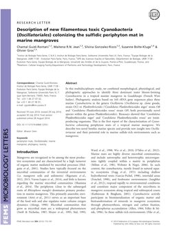 Colonizing the Sulfidic Periphyton Mat in Marine Mangroves