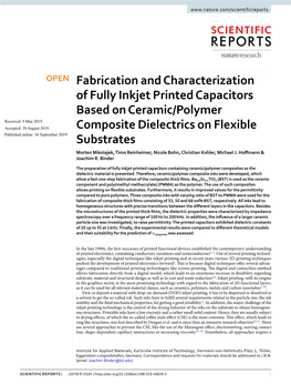 Fabrication and Characterization of Fully Inkjet Printed Capacitors