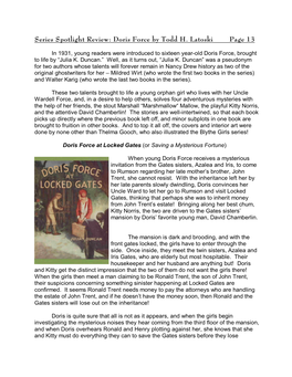 Series Spotlight Review: Doris Force by Todd H. Latoski Page 13