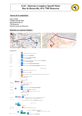 Itinéraire Complexe Sportif Motte Rue De Bornoville, 49 À 7700 Mouscron