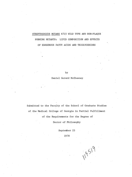 Streptococcus Mutans 6715 Wild Type and Non-Plaque