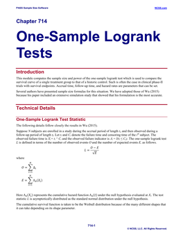 One-Sample Logrank Tests