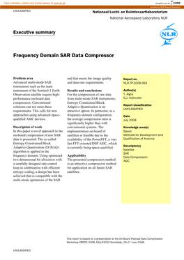 Frequency Domain SAR Data Compressor