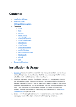 Contents Installation & Usage