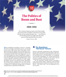 The Politics of Boom and Bust, 1920–1932