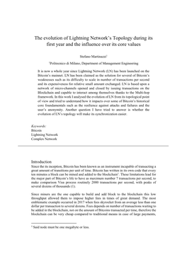 The Evolution of Lightning Network's Topology During Its First Year And