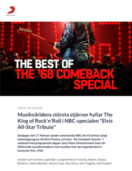 Musikvärldens Största Stjärnor Hyllar the King of Rock'n'roll I NBC-Specialen 