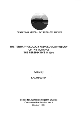 The Tertiary Geology and Geomorphology of the Monaro: the Perspective in 1994