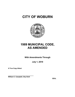 1989 Municipal Code, As Amended