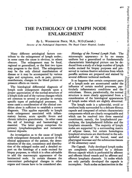 THE PATHOLOGY of LYMPH NODE ENLARGEMENT by L