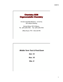 6 Organometallic Chemistry