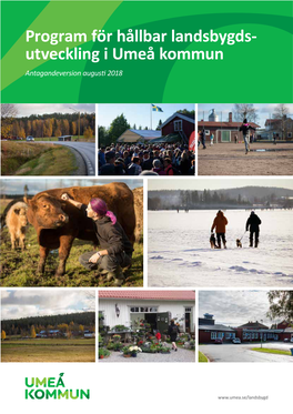 Program För Hållbar Landsbygds- Utveckling I Umeå Kommun Antagandeversion Augusti 2018
