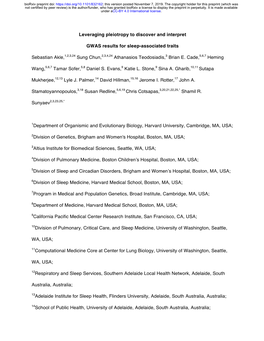 Leveraging Pleiotropy to Discover and Interpret GWAS Results for Sleep