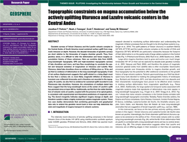 Topographic Constraints on Magma Accumulation Below the Actively Uplifting Uturuncu and Lazufre Volcanic Centers in The