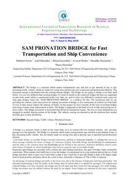 SAM PRONATION BRIDGE for Fast Transportation and Ship Convenience