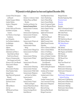 701 Journals in Which Gllamm Has Been Used (Updated December 2014)