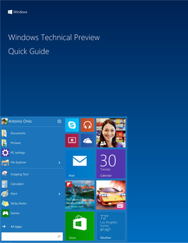 Windows Technical Preview Quick Guide