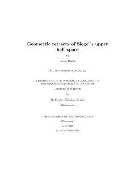 Geometric Retracts of Siegel's Upper Half Space