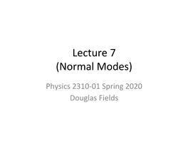 Standing Waves and Normal Modes