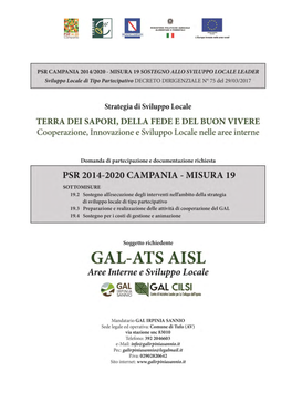 Programma Di Sviluppo Rurale Per La Campania 2014-2020